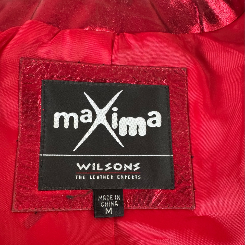 Vtg Maxima Metallic Leather Jacket - Picture 15 of 16
